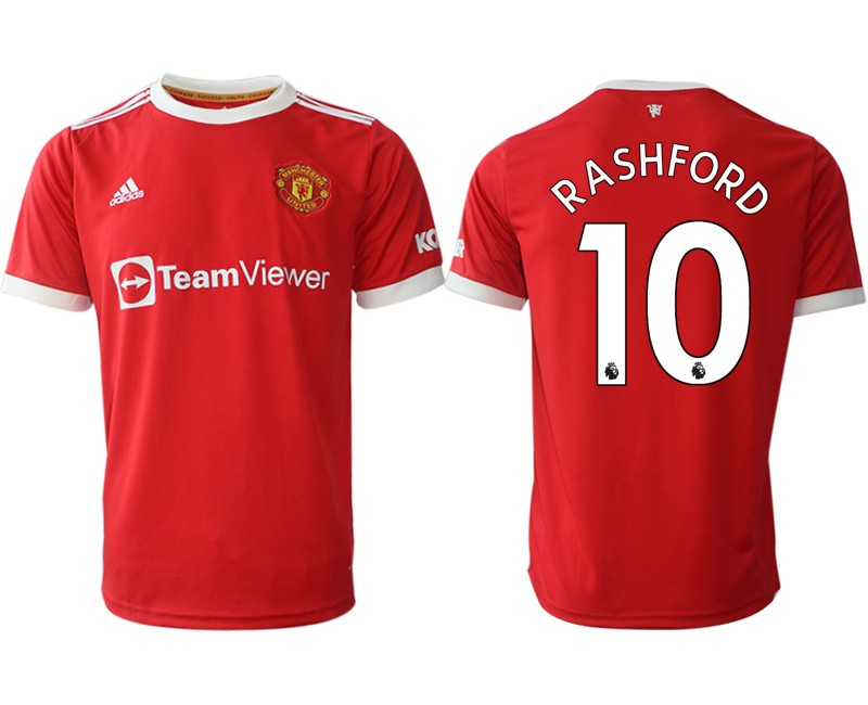 Men 2021-2022 Club Manchester United home red aaa version #10 Adidas Soccer Jerseys